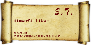 Simonfi Tibor névjegykártya